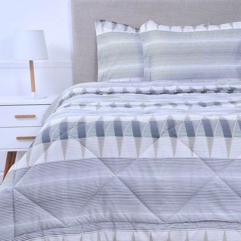 Plumón King Microfibra Estampado Zigzag