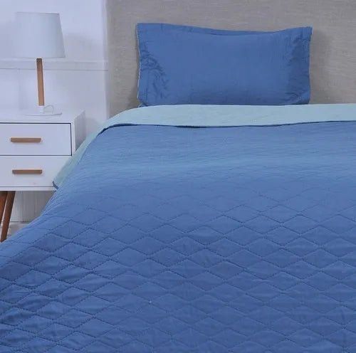Quilt Bicolor Liso 1.5 Plazas Celeste/Azul-0