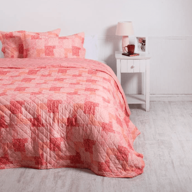 Quilt 2 Plazas Cosido Patchwork Virgo-0