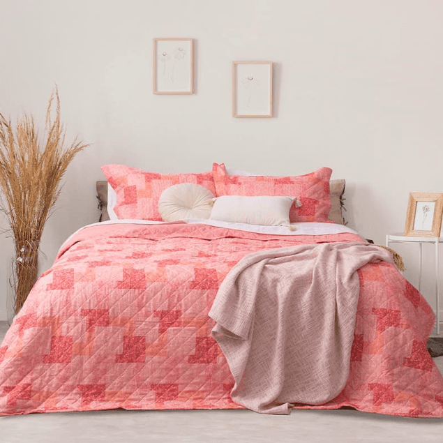 Quilt 2 Plazas Cosido Patchwork Virgo-1