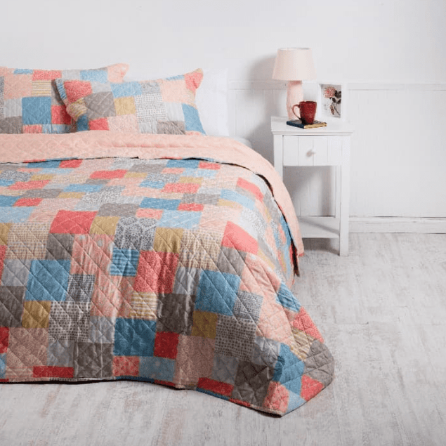 Quilt 1.5 Plazas Cosido Patchwork Geminis-0