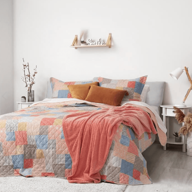 Quilt 1.5 Plazas Cosido Patchwork Geminis-1