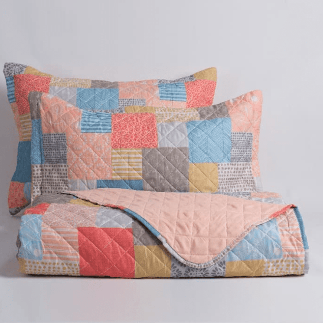 Quilt 1.5 Plazas Cosido Patchwork Geminis-2