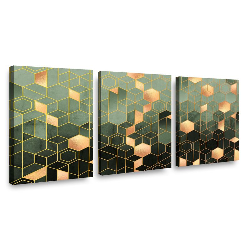 Canvas trio Hexagonos 70x50cm.-0