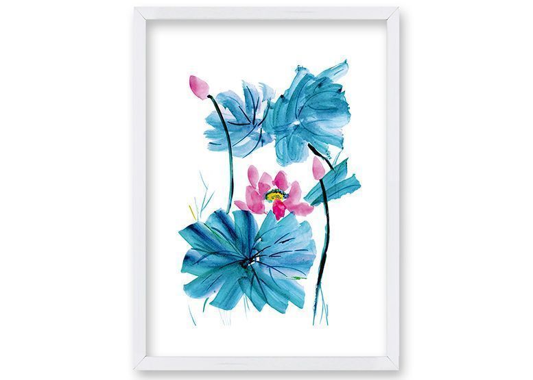 Cuadro 50x35 cm ilustración Acua flor-0