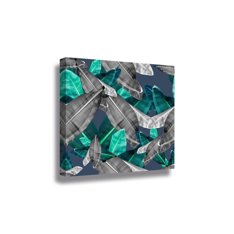 Canvas 60x60 cms Hojas Gris Verde-0