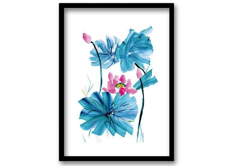 Cuadro 50x35 cm ilustración Acua flor-0