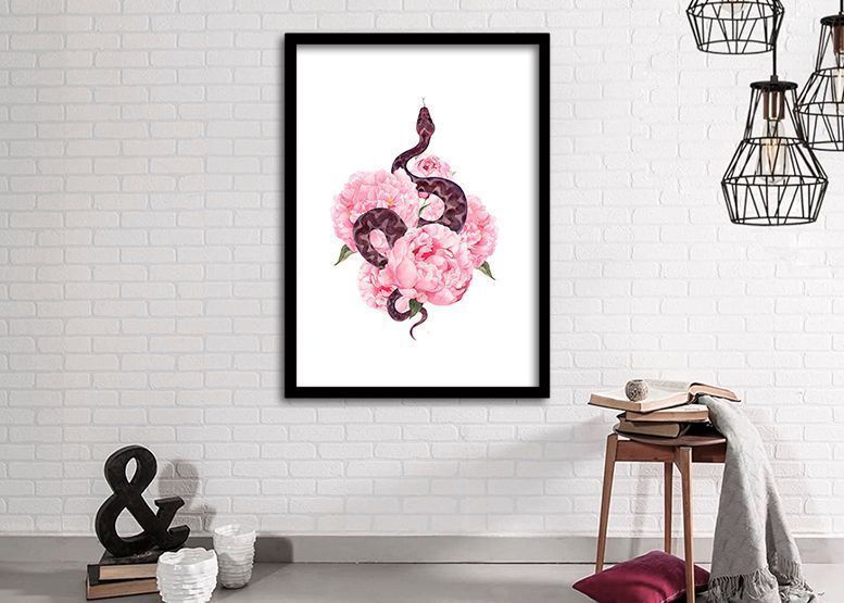 Cuadro 70x50 cm ilustración Flor de veneno-1