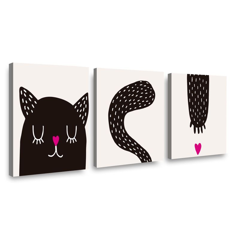 Canvas trio Felino 70x50cm.-0