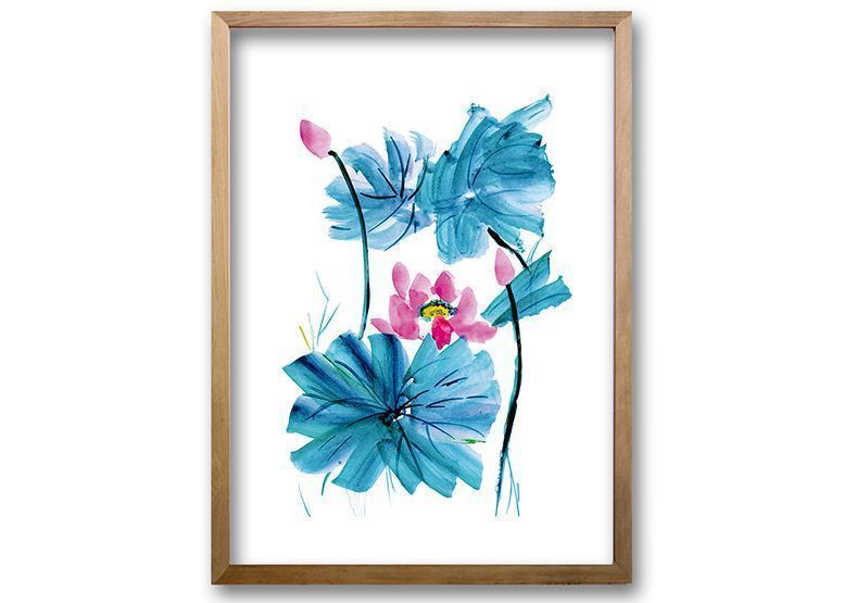 Cuadro 70x50 cm ilustración Acua flor-0