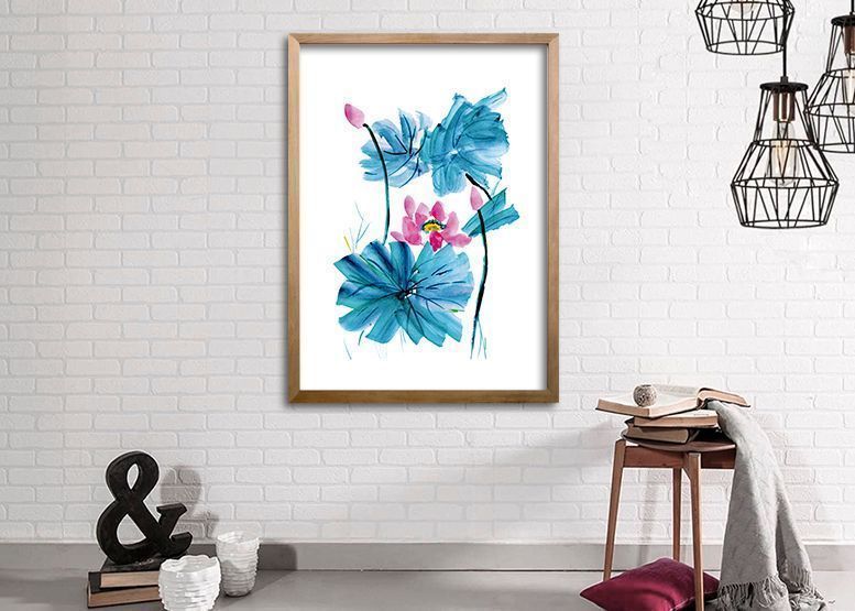 Cuadro 70x50 cm ilustración Acua flor-1