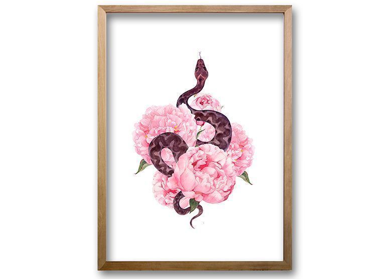 Cuadro 70x50 cm ilustración Flor de veneno-0