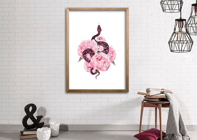 Cuadro 70x50 cm ilustración Flor de veneno-1