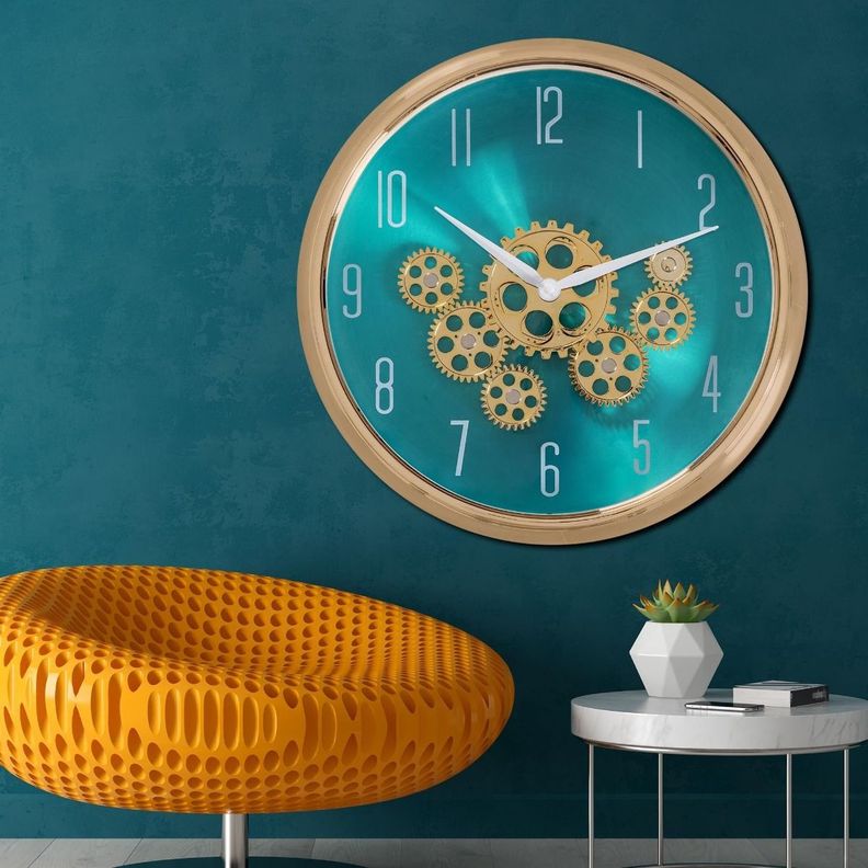 Reloj Pared Engranajes Móviles Silencioso Decorativo Jhn-2