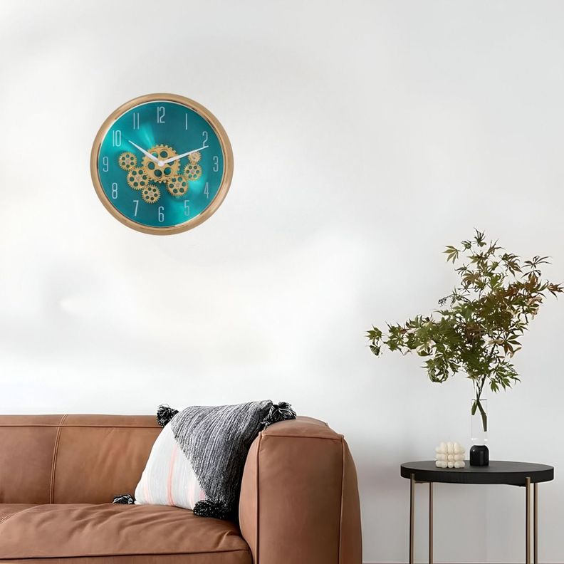 Reloj Pared Engranajes Móviles Silencioso Decorativo Jhn-9