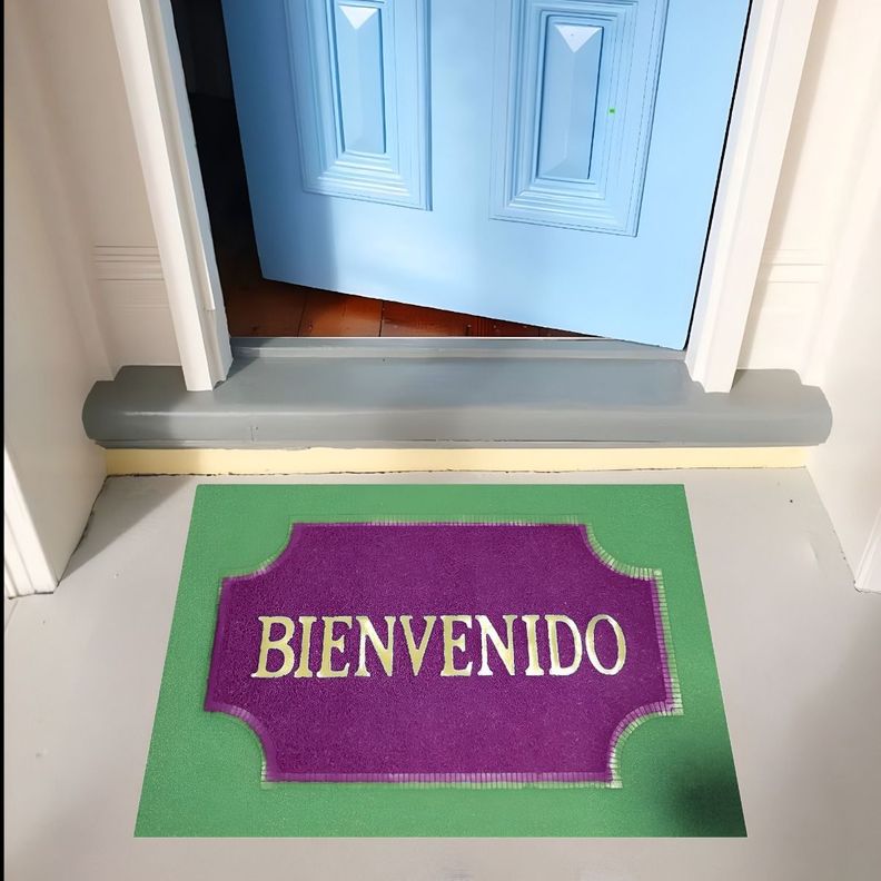 Set de 3 Alfombra Decorativa Antideslizante Bienvenido Jhn-2