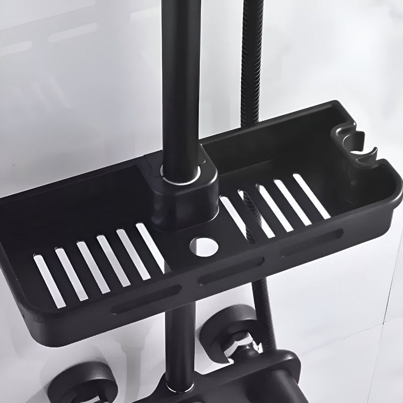 Ducha Columna Moderna Cuadrado Negro Mate 3 Funciones Jhn-5