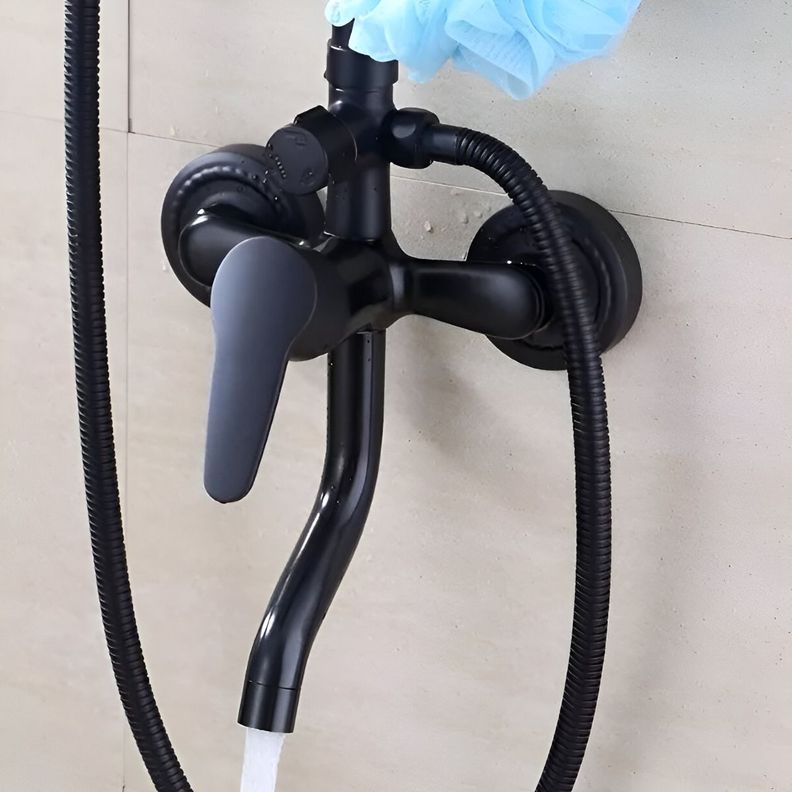 Ducha Columna Moderna Cuadrado Negro Mate 3 Funciones Jhn-7