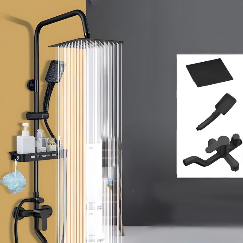 Ducha Columna Moderna Cuadrado Negro Mate 3 Funciones Jhn-8