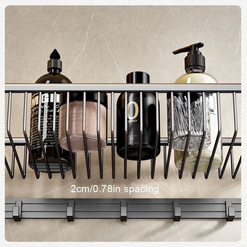 Estante Organizador Baño Doble Barra 5 Ganchos Pared Jhn-1