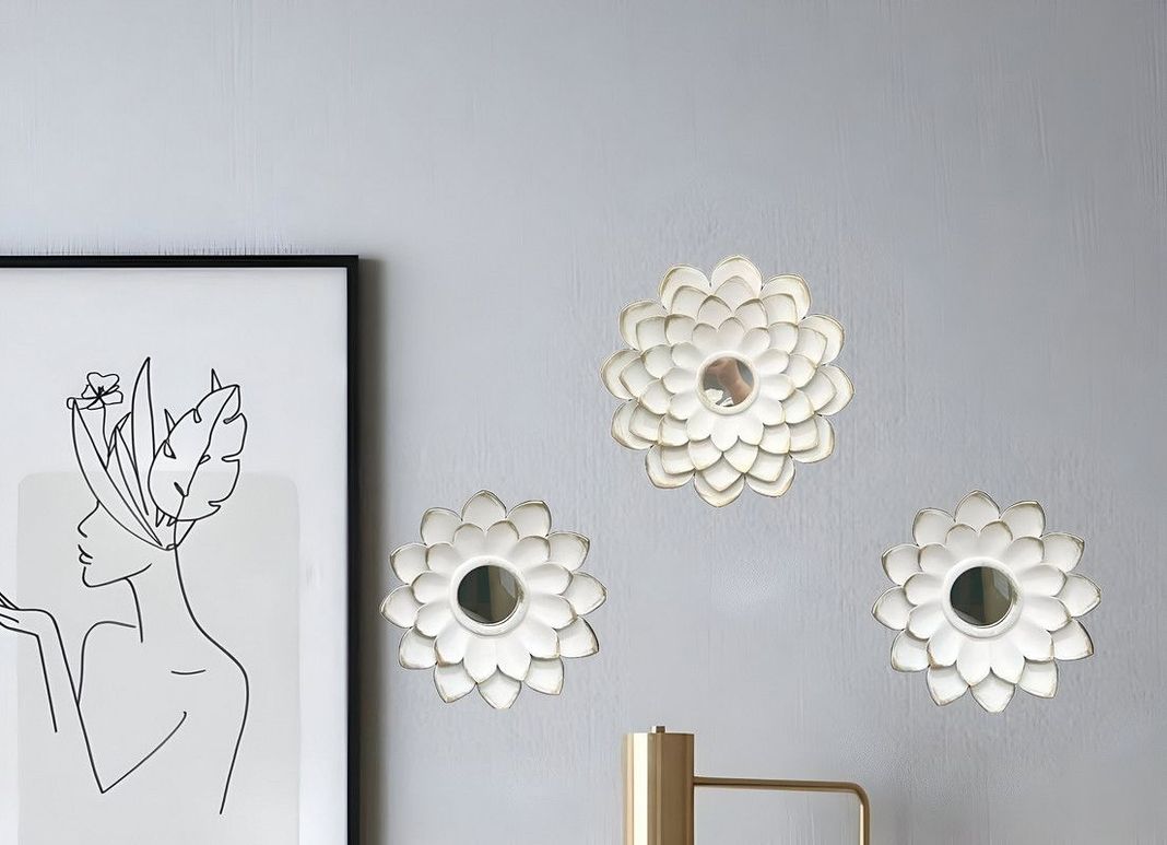 Espejo Decorativo Flor Bohemio Pared Sala Hogar Lau-1