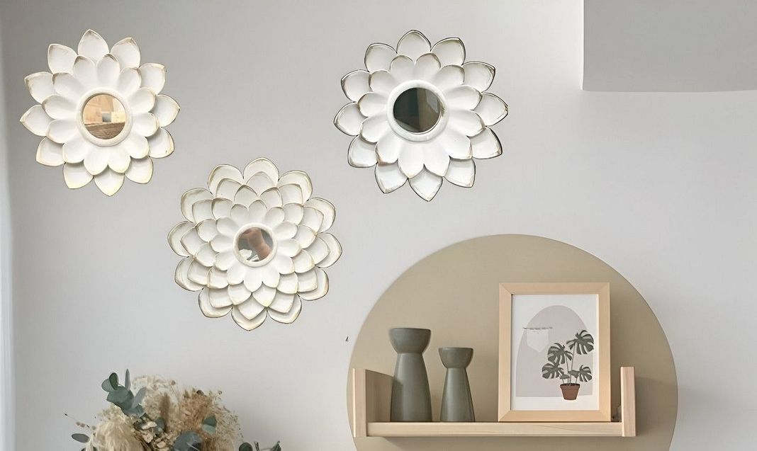 Espejo Decorativo Flor Bohemio Pared Sala Hogar Lau-4