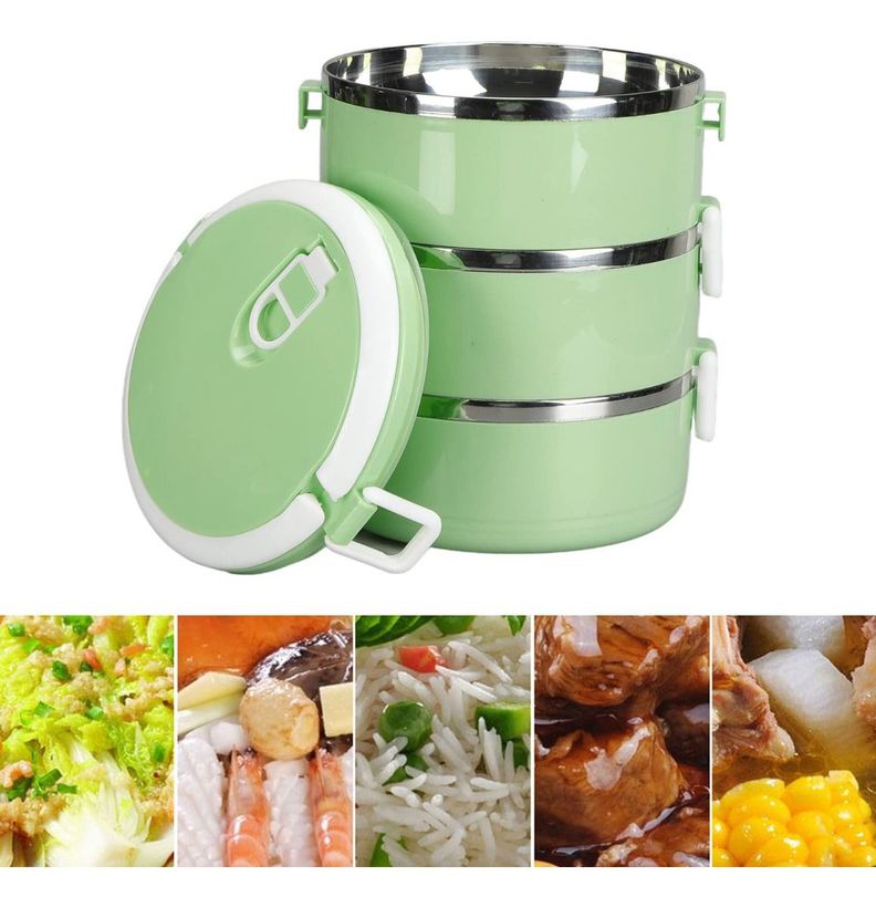 Lonchera Triple Comida Almuerzo Fiambrera Apilable Jhn-8