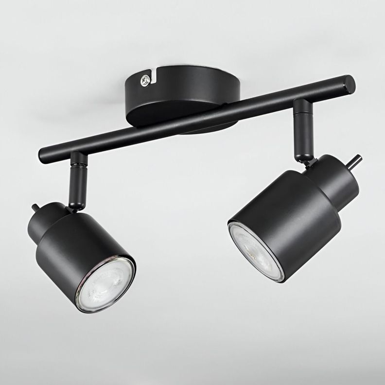 Lámpara Pared Techo LED Negro 2 Luces Ajustable Jhn-2