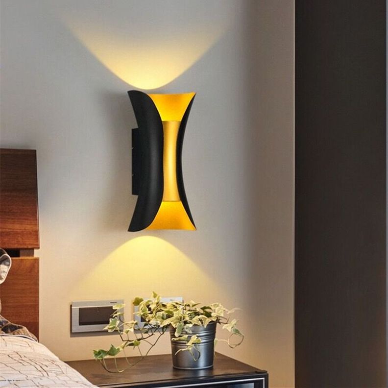 Lámpara Pared Moderna LED Exteriores Interiores Negra Jhn-2