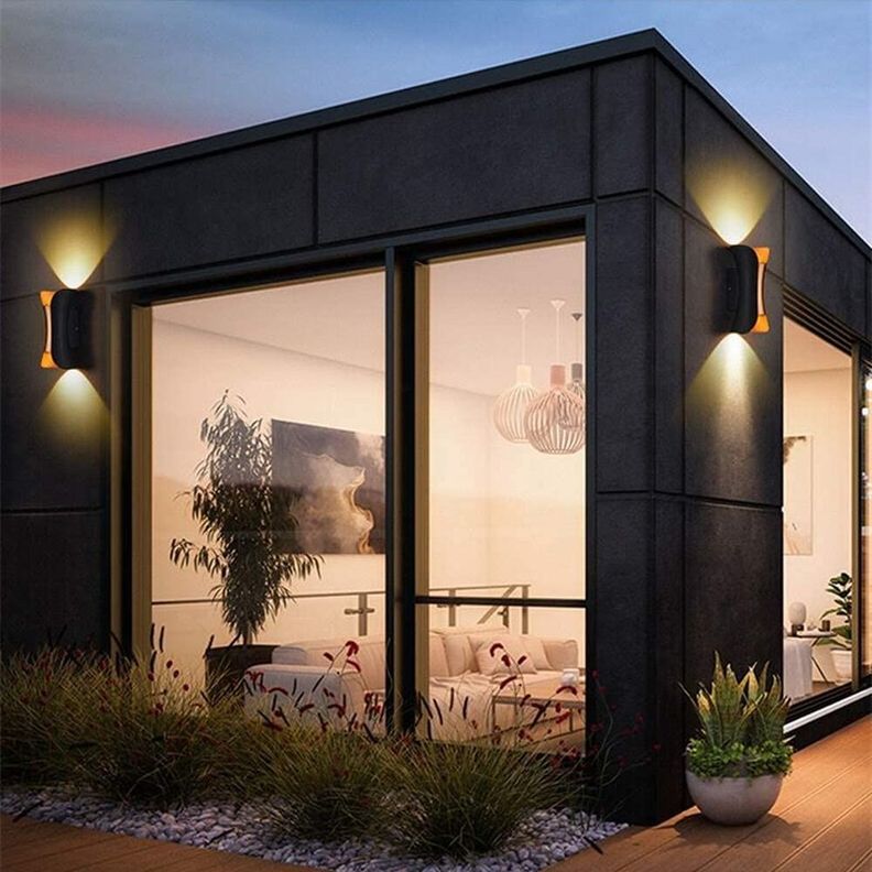 Lámpara Pared Moderna LED Exteriores Interiores Negra Jhn-5
