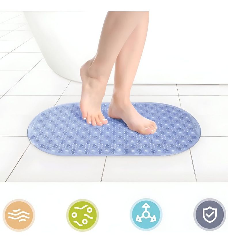 Set 3 Alfombra Baño Ducha Antideslizante Drenaje Ovalada Jhn-4
