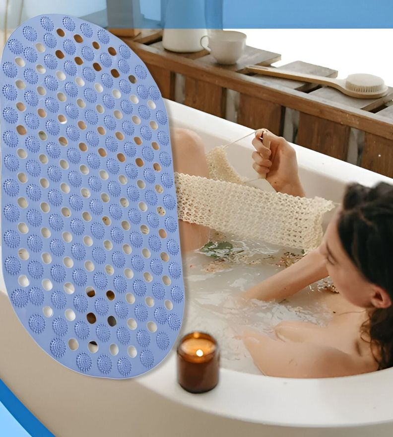 Set 3 Alfombra Baño Ducha Antideslizante Drenaje Ovalada Jhn-5