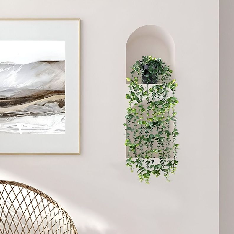Set de 2 Planta Artificial Maceta Colgante Verde Pared Jhn-8