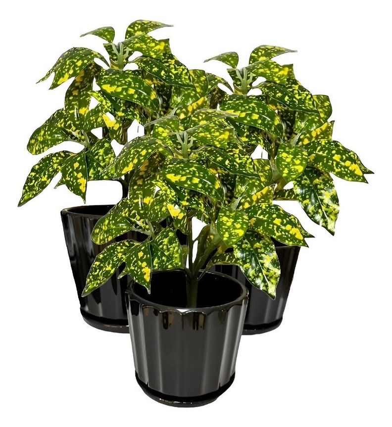 Macetero Cerámica Black Lights Contemporáneo 3 piezas Jhn-1
