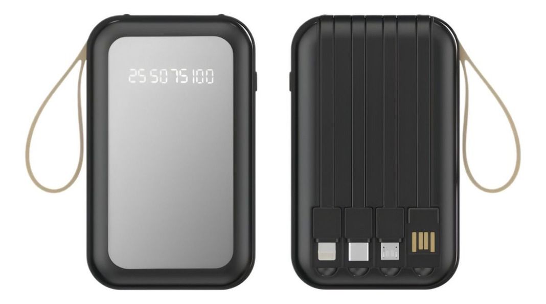 Cargador Inalámbrico Portátil LED Cables integrados 4en1-2