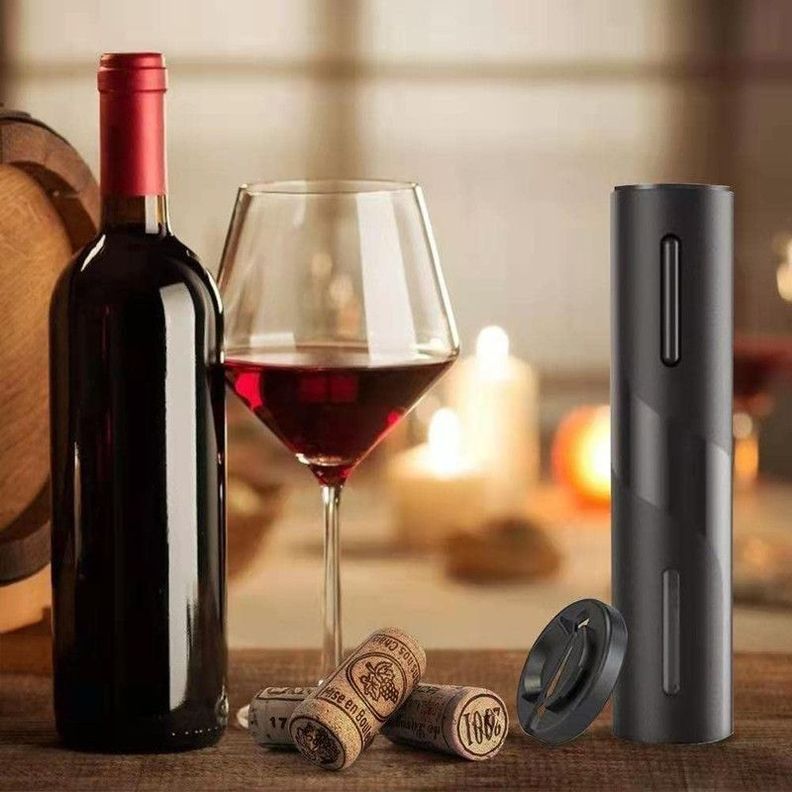 Sacacorcho Botellas Vinos Carga USB Cocina Hogar Lau-2