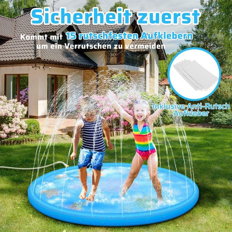 Alfombra Rociador Agua 1.7M Aire Libre Diversion Niños Lau-2