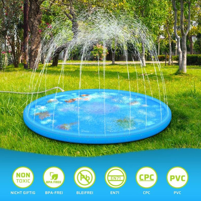 Alfombra Rociador Agua 1.7M Aire Libre Diversion Niños Lau-4