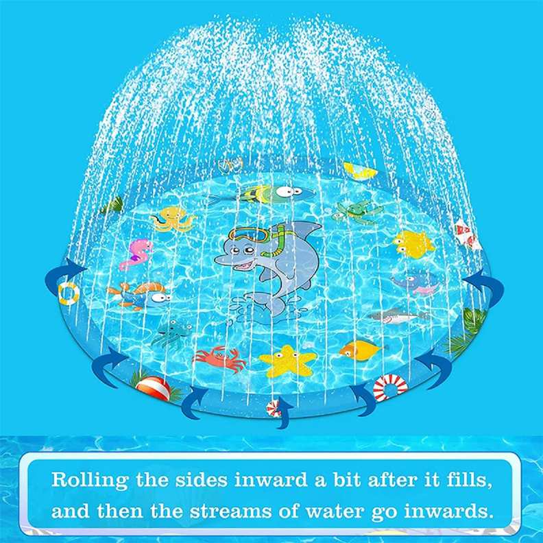Alfombra Rociador Agua 1.7M Aire Libre Diversion Niños Lau-6