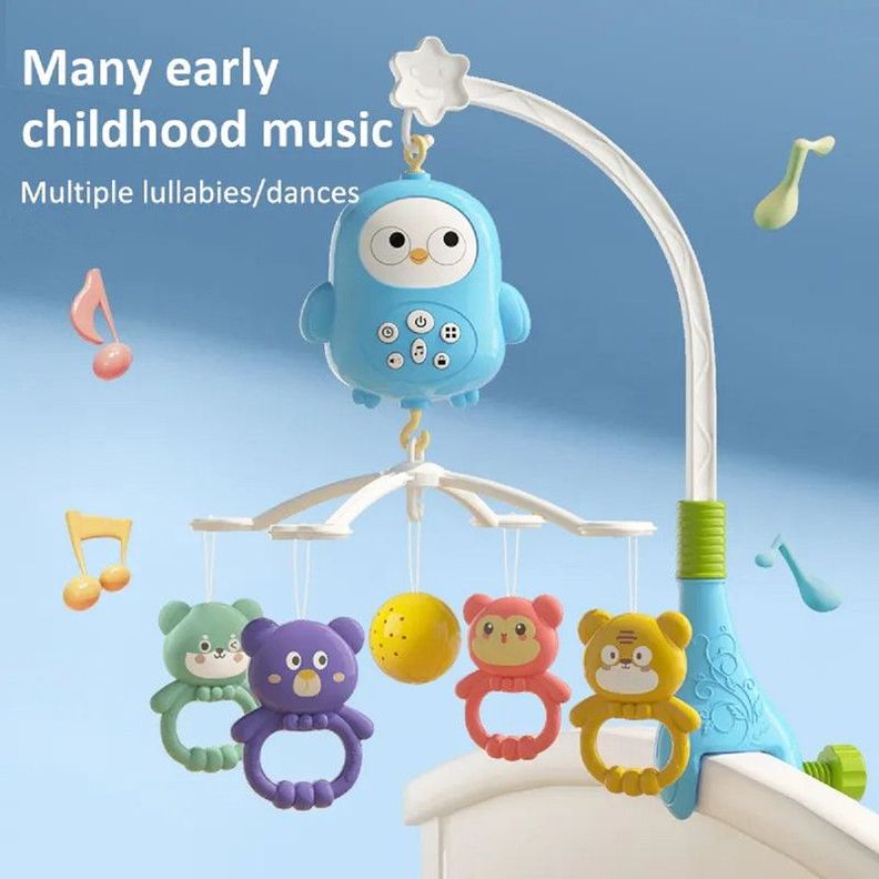 Movil Cuna Musical 5en1 Luz Sonajero Giratoria Bebes Lau-5
