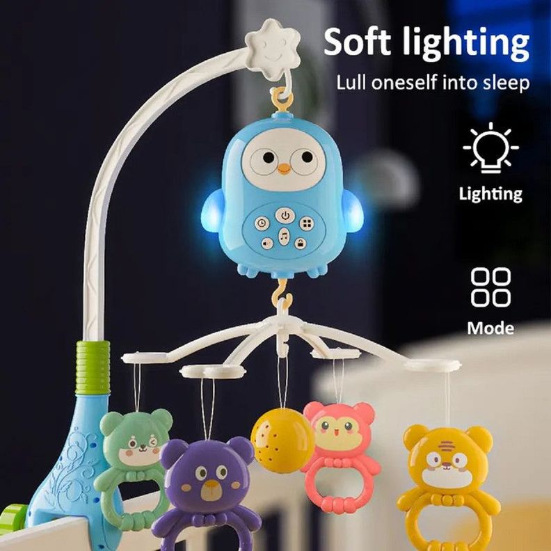 Movil Cuna Musical 5en1 Luz Sonajero Giratoria Bebes Lau-6
