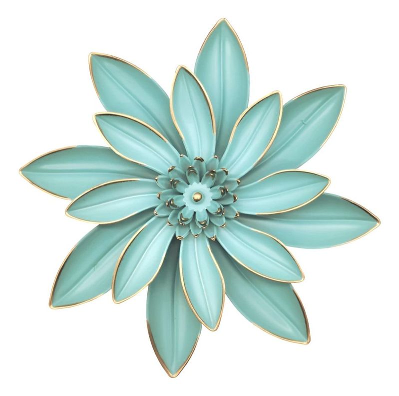 Set 4 Espejos Y Flores De Loto Decorativos Turquesa Jhn-8