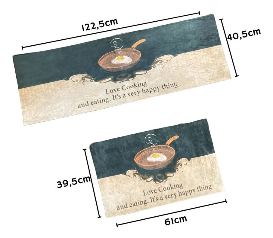 Alfombra Decorativa Cocina 2 Piezas Antideslizante Piso Jhn-1