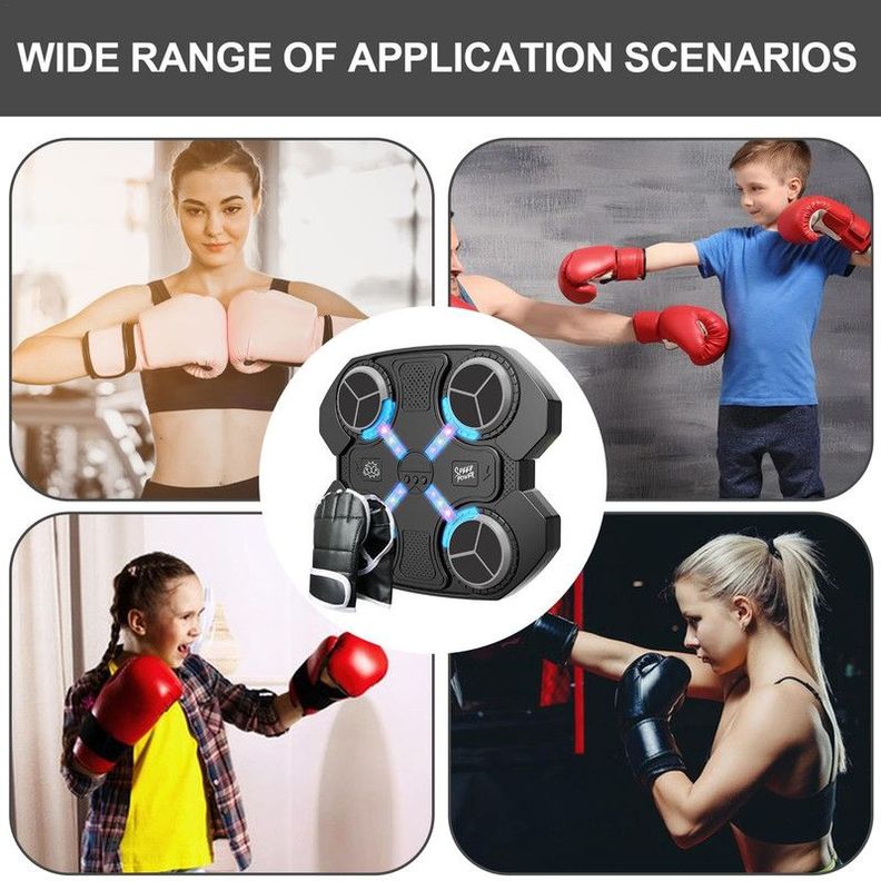 Maquina Boxeo XS Led Guantes Musical Entretenimiento Lau-1