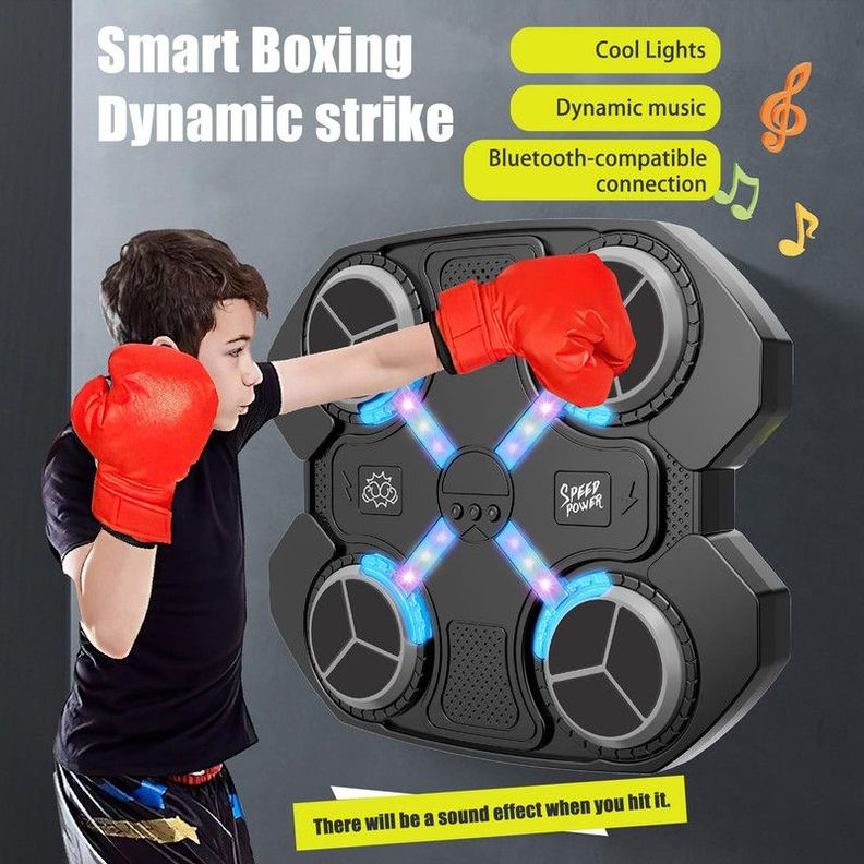 Maquina Boxeo XS Led Guantes Musical Entretenimiento Lau-3