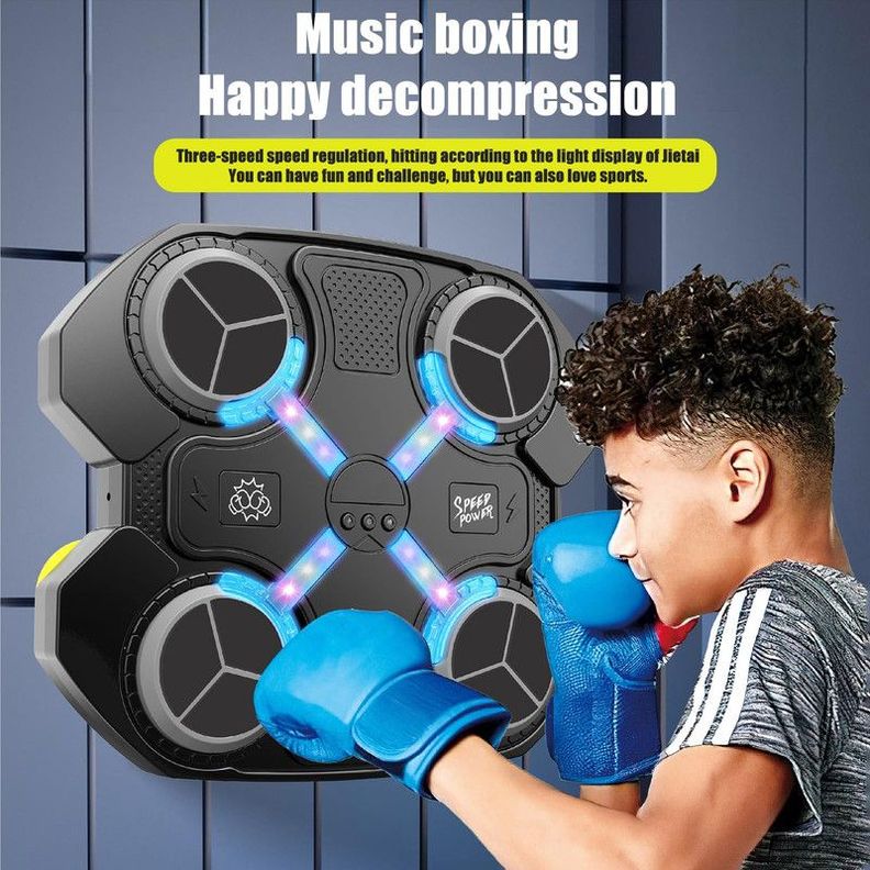 Maquina Boxeo XS Led Guantes Musical Entretenimiento Lau-4