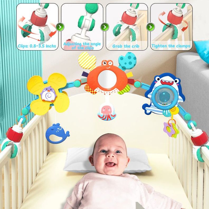 Sonajero Arco Coche Sensorial Ajustable Estimular Bebe Lau-0