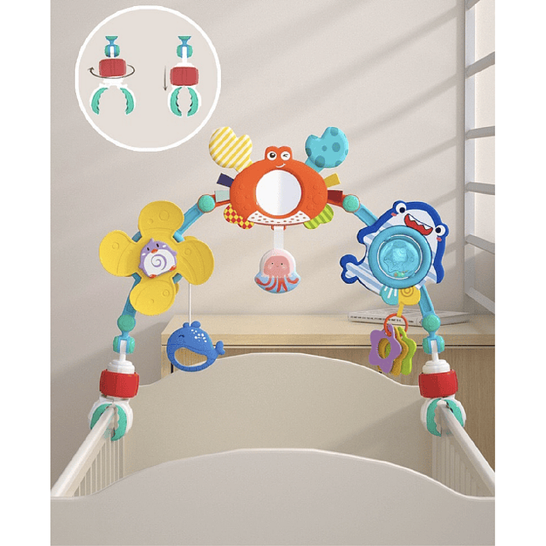 Sonajero Arco Coche Sensorial Ajustable Estimular Bebe Lau-8