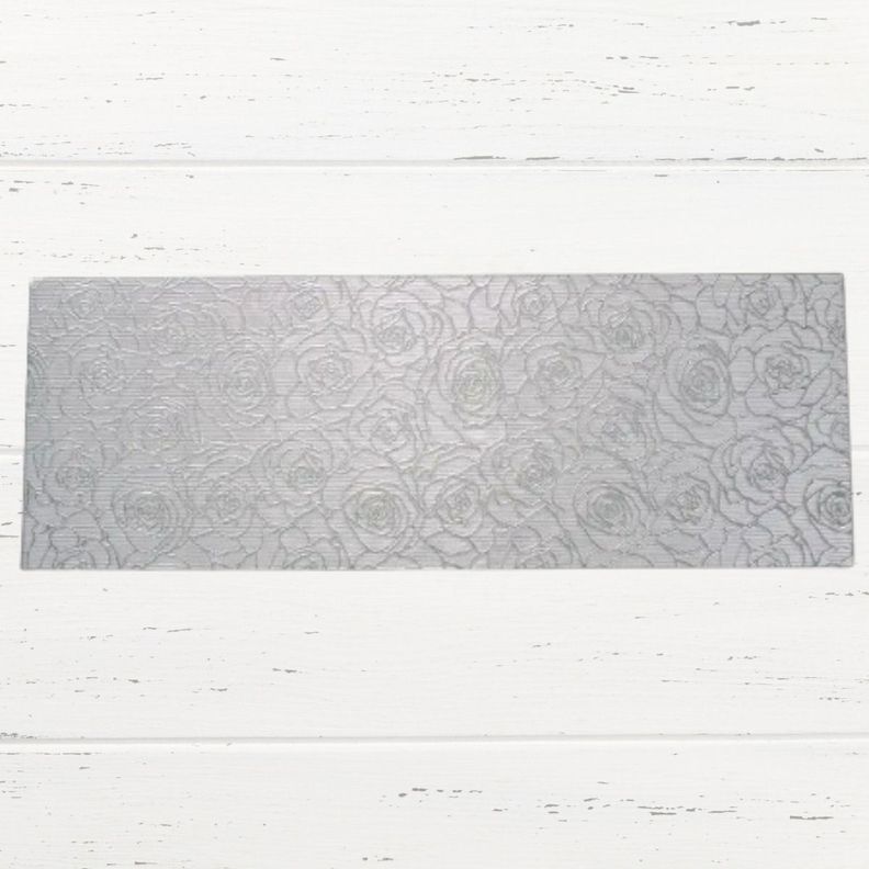 Set de 3 Mantel Decorativo Dorado Plata Floral Relieve Jhn-4