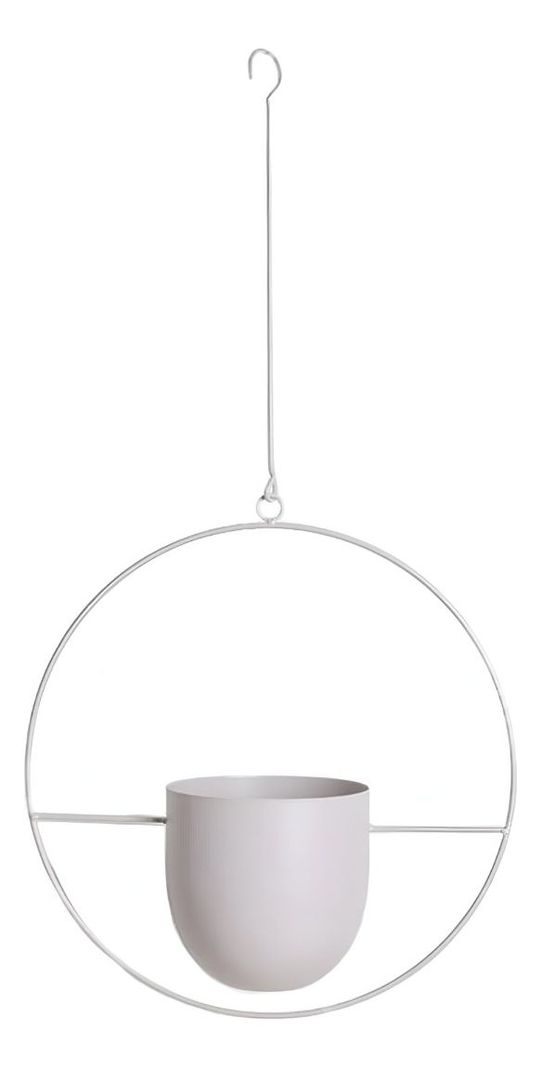 Maceta Colgante Decorativa Plantas Flores Blanca Jhn-0